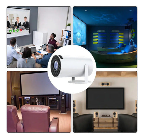Proyector Portátil Full Hd 1080p Con Wi-fi, Giratorio 180° Para Teléfono Y Tv Stick Blanco