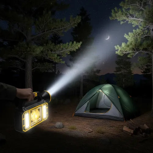 Linterna Solar Multifunción Portátil Luz Led Recargable Usb Blanca/ Amarilla Amarillo/negro