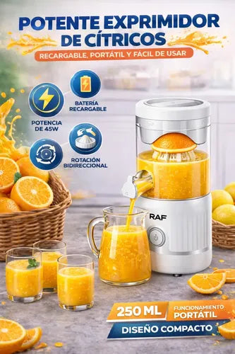 Exprimidor De Cítricos Portátil 45w 250ml Recargable Compact Blanco 50 Hz/60 Hz