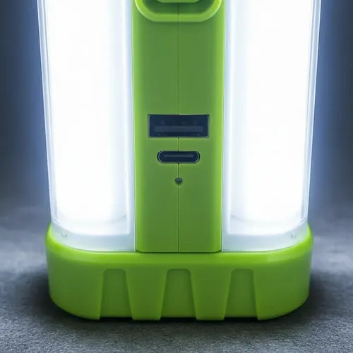 Lámpara Solar Led Camping Linterna Recargable Multifunción Verde