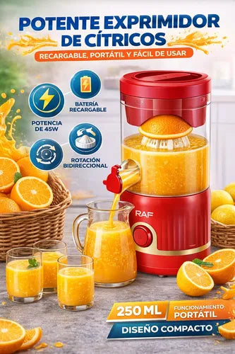 Exprimidor De Cítricos Portátil 45w 250ml Recargable Compact Rojo 50 Hz/60 Hz