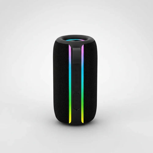 Parlante Portátil Bluetooth Musyl Em-3 Con Luces Led Y Radio Fm Para Fiestas Negro