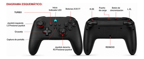 Control Compatible Con N. Switch 1-2 Pc Smart Tv Smartphone Negro