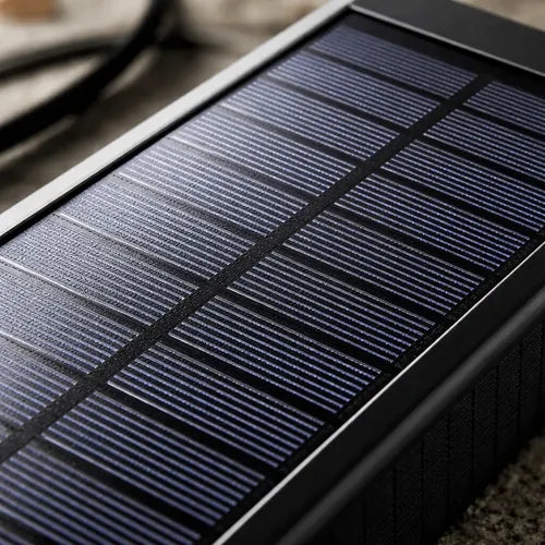 Powerbank Solar Portátil 30000mah Doble Usb Luz Led Negro