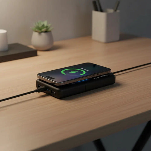 Powerbank 10000mah Carga Rápida Pd20w 22.5w 2 Puertos Usb Negro