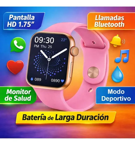 Smartwatch Hw22-pro Deportivo Pantalla Hd Llamadas Bluetooth Rosa Look Deportivo