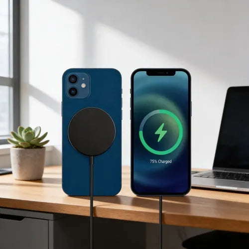 Cargador Inalámbrico Magnético Usb-c Compatible Con iPhone Blanco