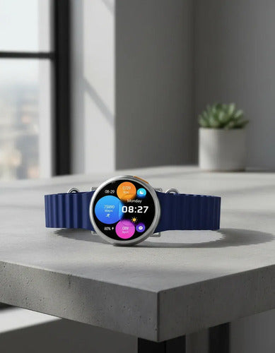 Smartwatch Diegmark Z13-ultra Sport De 1.46 Con Llamadas Bluetooth Y Monitoreo De Salud Para iPhone Y Android Plateado Deportivo Azul Marino