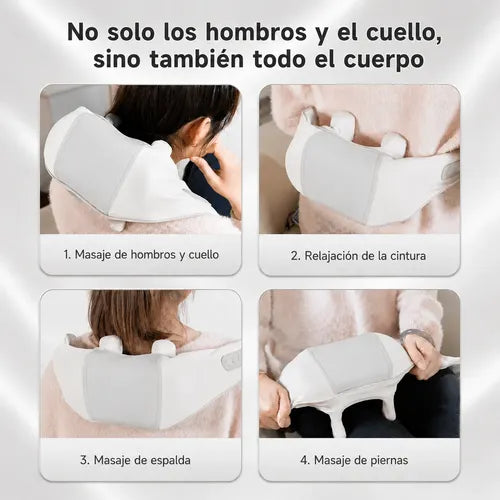 Masajeador Cervical De Cuello Hombros 20w Portátil Recargabl Gris