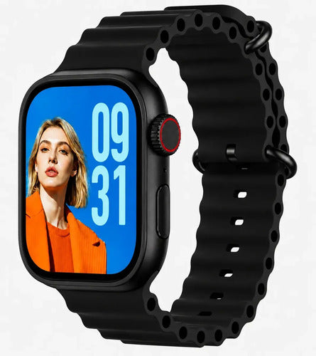 Smartwatch Diegmark W.9 Ultra Con Llamadas Bluetooth Y Monitoreo De Salud Para iPhone Y Android Negro Hebilla