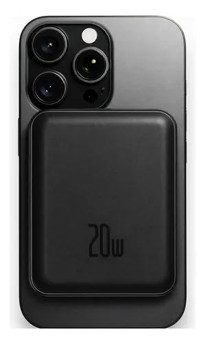 Kit Powerbank 5000mah Magnético Para iPhone Samsung + Bolso Negro/gris