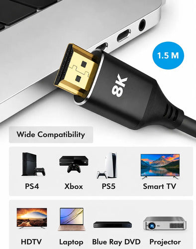 Cable Hdmi Irm 8k 60hz 1 5m 2.1v Ultra Hd Alta Definición