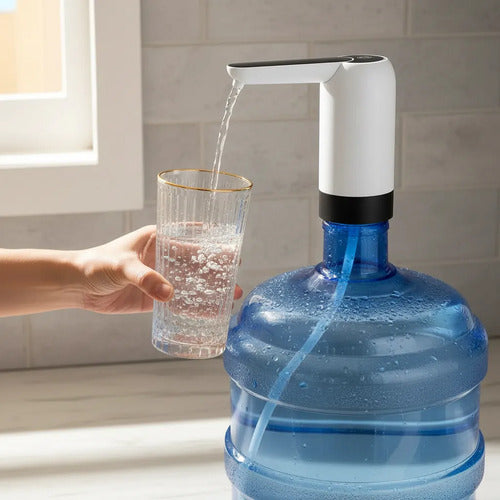 Dispensador De Agua Eléctrico Usb Recargable Portátil 20l Blanco