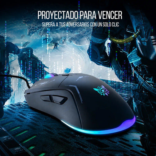 Mouse Gaming Rgb Con Cable Usb 3600 Dpi Alta Precisión Negro