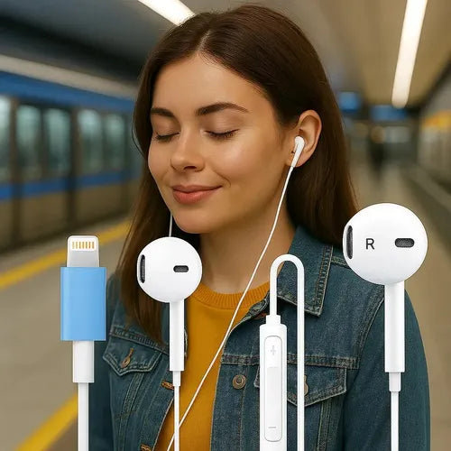 Audífonos In-ear Earx Con Micrófono Para iPhone Con Sonido Hi-fi Y Bajos Potenciados Blanco