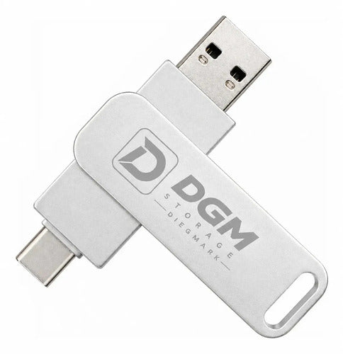Pendrive Otg Diegmark 16gb Usb C / Usb 2 En 1 Para Smartphone Tablet Notebook Pc Smart Tv Consolas Respalda Tus Fotos,... Plateado