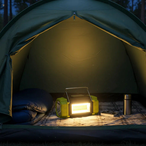 Linterna Led Multifunción Recargable Solar + Usb + Powerbank Verde