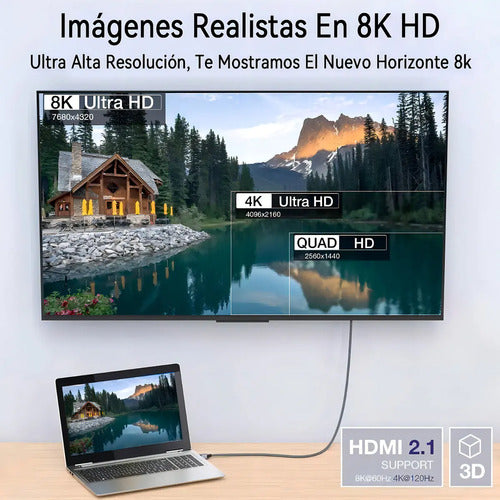 Cable Hdmi 2.1 Meidimake 8k 5 Metros Compatible Ps5 Xbox Tv 60hz 120hz
