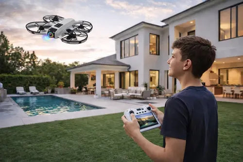 Drone Con Cámara Y Motores Brushless Para Vuelo Estable De 15 Minutos Gris Claro
