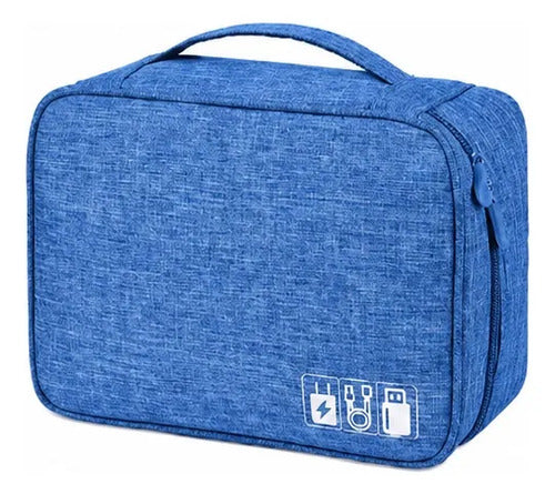 Bolso Organizador Viaje Para Cables Electrónicos Accesorios Azul