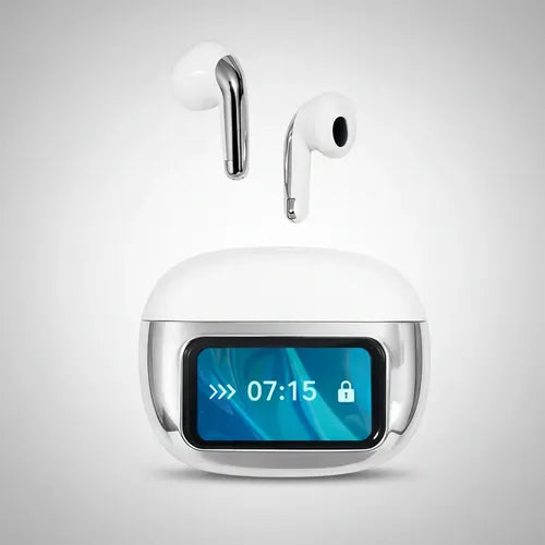 Audífonos Inalámbricos T-41 Con Pantalla Táctil Y Sonido Potente Para Deporte Blanco/plata
