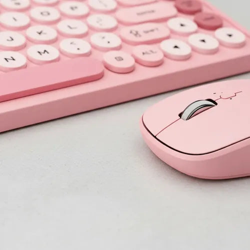 Kit Teclado Y Mouse Inalámbricos Teclas Redondas Silencioso