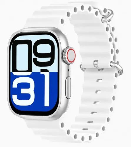Smartwatch Diegmark W9-ultra Con Pantalla Hd Amoled Para Android E Ios, Color Blanco Plateado Deportivo