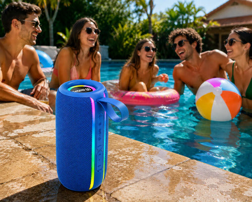 Parlante Bluetooth 8w Tws Luces Led Recargable Usb 1500mah