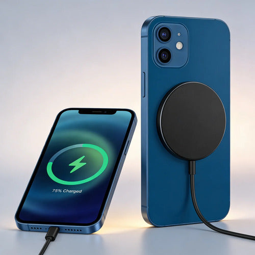 Cargador Inalámbrico Magnético Usb-c Compatible Con iPhone Blanco
