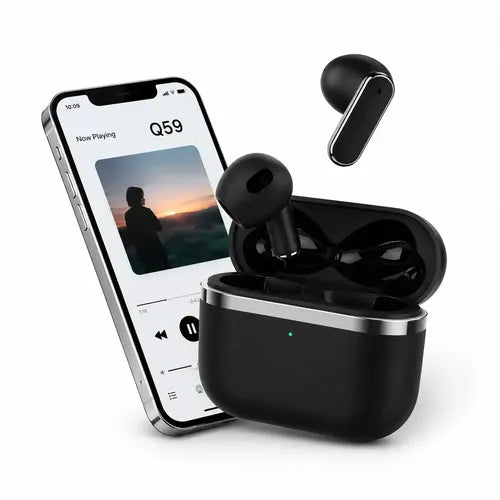 Audífonos Inalámbricos Diegmark Q-59 In-ear Con Bluetooth 5.49 Y Reducción De Ruido Negro