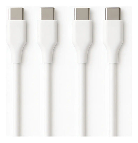 Pack De 2 Cables Usb-c A Usb-c De Carga Rápida Y Sincronización De Datos, 1 M Blanco