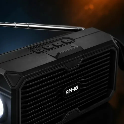 Parlante Portátil Solar 5w Radio Fm Linterna Led Recargable