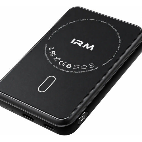Kit Powerbank 5000mah Magnético Para iPhone Samsung + Bolso Negro/negro