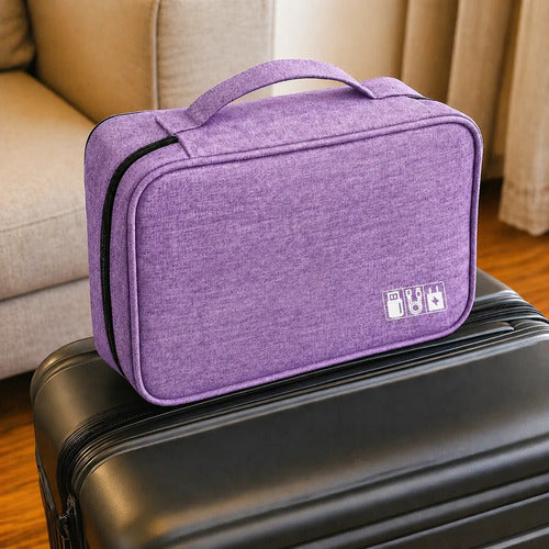 Bolso Organizador Viaje Para Cables Electrónicos Accesorios Púrpura