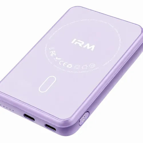 Power Bank Magnético Inalámbrico De Carga Rápida Para iPhone Y Android Violeta Claro
