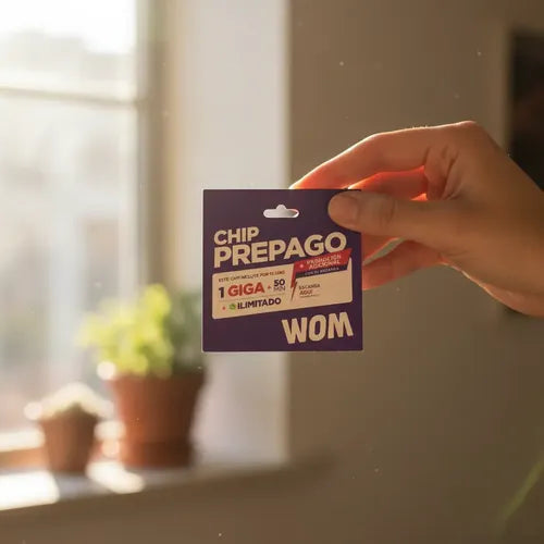 Chip Prepago Wom 1gb + 50 Minutos Chip Telefonia 3 En 1