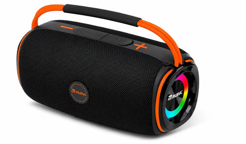 Parlante Portátil Musyl Em-5 Bluetooth Con Luces Led, Radio Fm Y Batería De 7h Negro