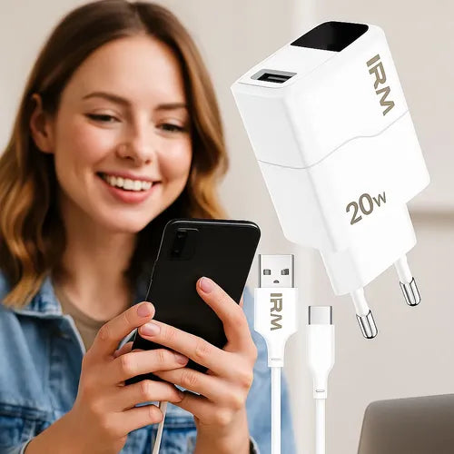 Cargador Rápido 20w Usb C Para Samsung Xiaomi Android Blanco