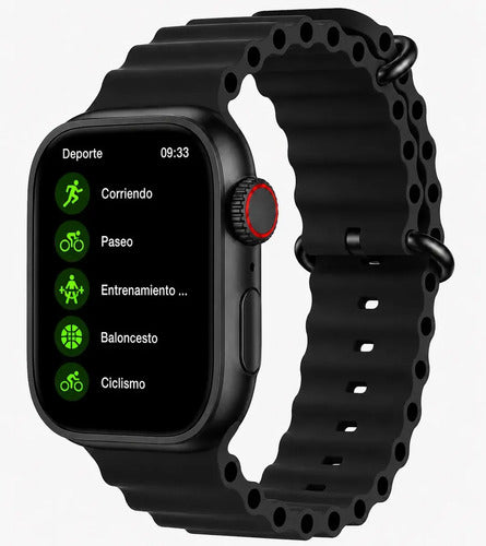 Smartwatch Diegmark W.9 Ultra Con Llamadas Bluetooth Y Monitoreo De Salud Para iPhone Y Android Negro Hebilla