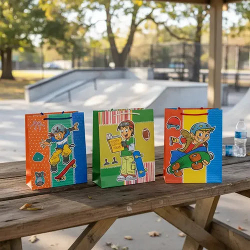 Bolsas De Regalo Infantil Niño Pack 12 Diseños Animados Multicolores Diseño Variado