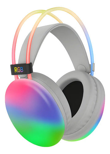 Audífonos Inalámbricos Rgb Pg580 Con Micrófono Y Luces Led