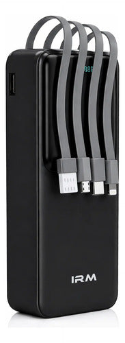 Powerbank 20000mah Cables Integrados Carga Rápida Universal Negro