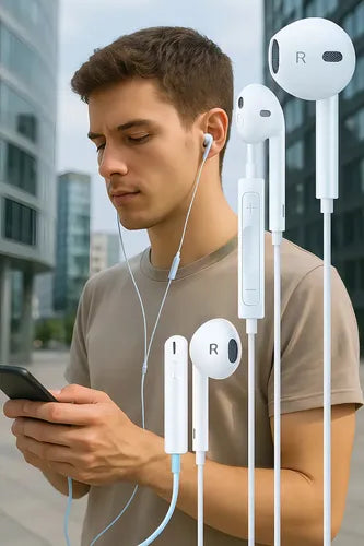 Audífonos In-ear Earx Con Micrófono Para iPhone Con Sonido Hi-fi Y Bajos Potenciados Blanco