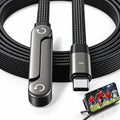 Cable Usb-c Carga Rápida 240w Con Soporte Plegable 2 En 1 Negro