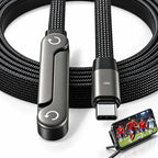 Cable Usb-c Carga Rápida 240w Con Soporte Plegable 2 En 1 Negro