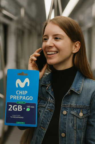 Sim Movistar Prepago 100 Minutos + 2gb Pack 100 Unidades