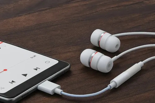 Adaptador De Audífonos Tipo C A Conector De Audio Jack 3.5mm Blanco