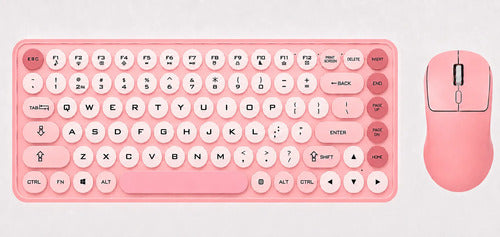 Kit Teclado Y Mouse Inalámbricos Teclas Redondas Silencioso