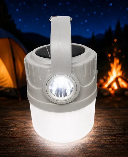 Lampara Solar Camping Farol Colgante Recargable Power Bank Gris