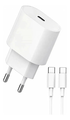 Cargador Magnético 15w + Adaptador Pd20w Para iPhone Samsung Blanco